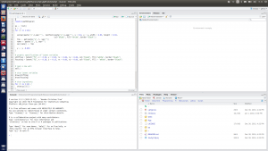 The interface of RStudio