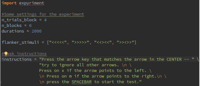 Importing expyriment