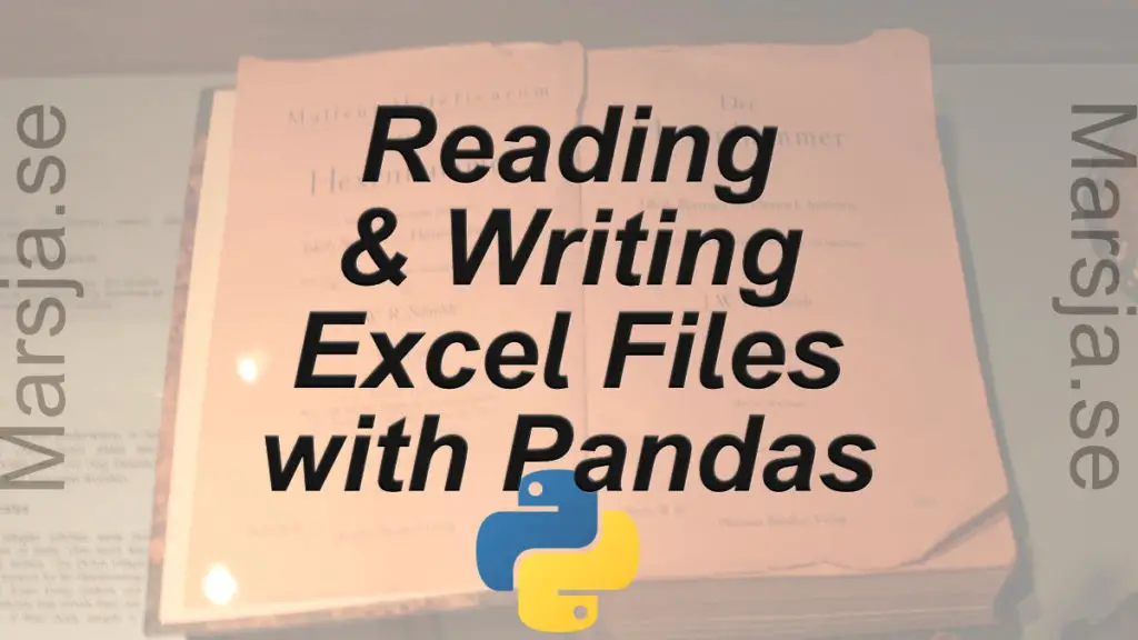 how to read and write excel files using Pandas
