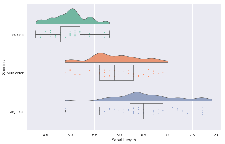 Python Data visualization - raincloud plot