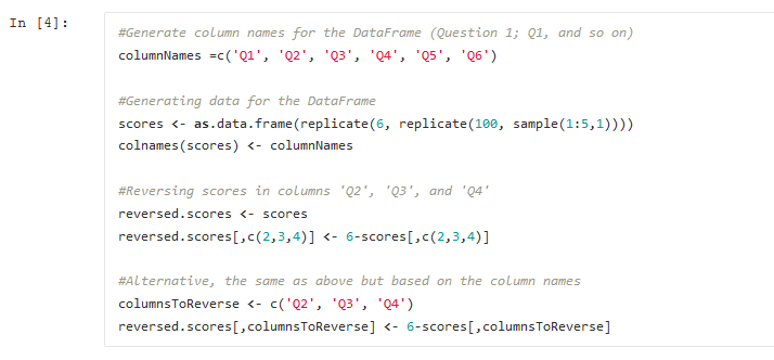 Reverse Scoring in R