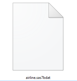 The example .sas7bdat file that we are going to load into a Pandas dataframe using Python.