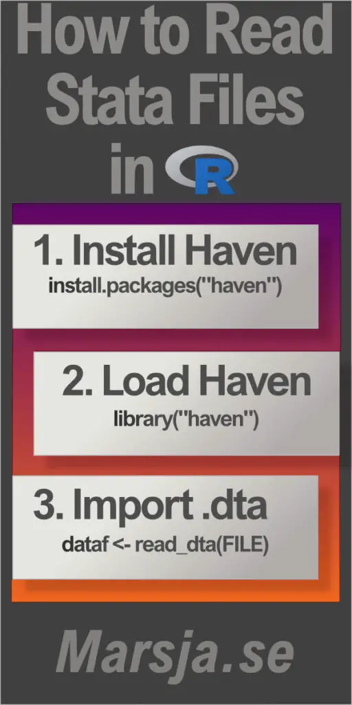 three steps how to read a stata (.dta) file in R