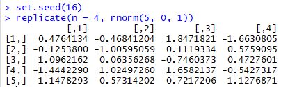 replicate() function in r