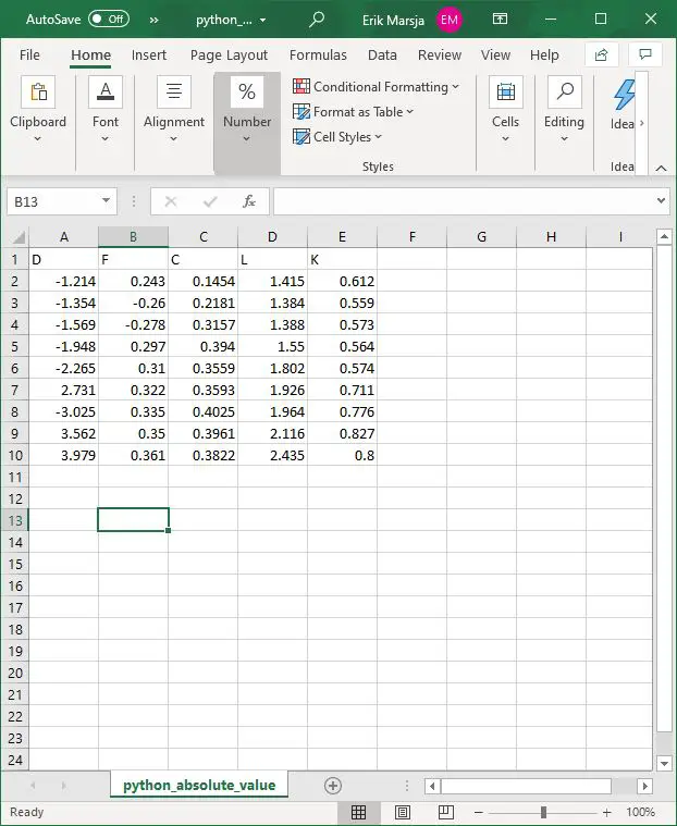 excel file to import using pandas