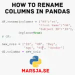 renaming columns in pandas