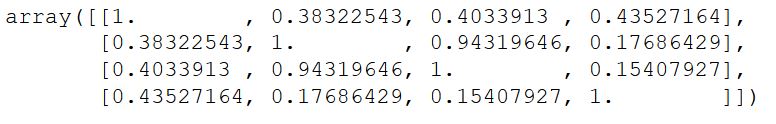 correlation matrix in python with numpy