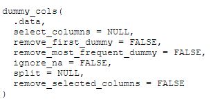 the dummy_cols function can be used to create dummy variables in R