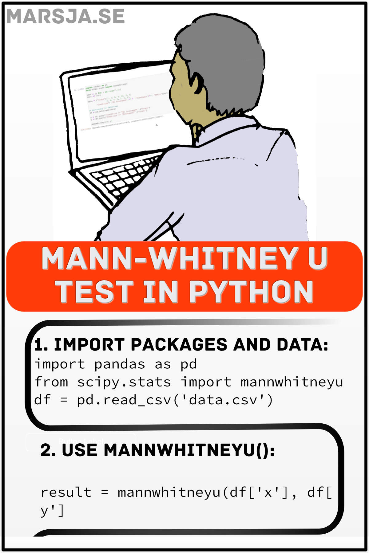 wilcoxon rank-sum test in python 2 steps