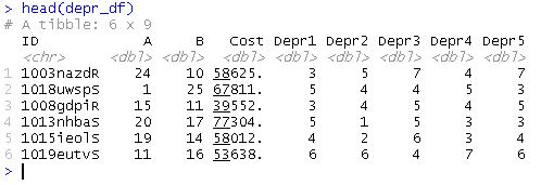 Data impored from .xlsx