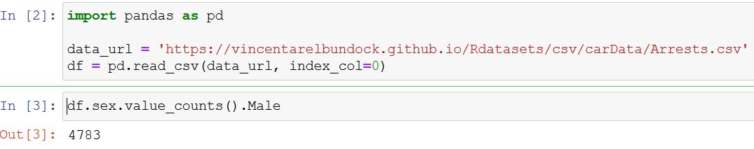 pandas count specific value in column