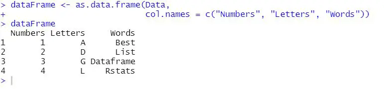 convert list to dataframe in R