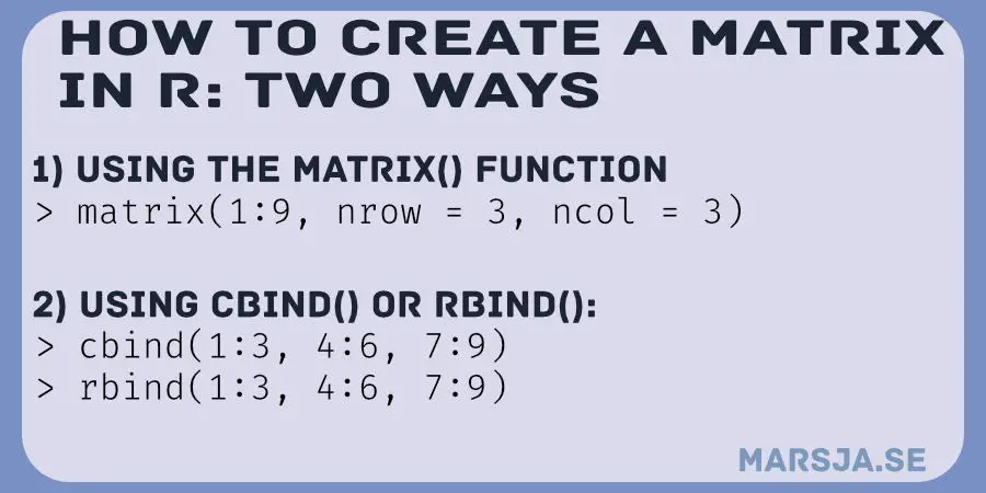 how to create a matrix in R