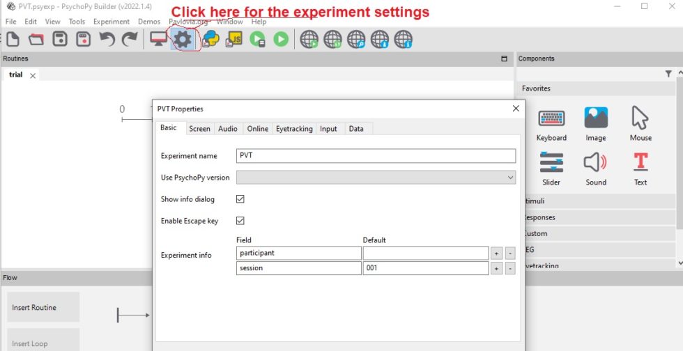 Psychomotor Vigilance Task (PVT) in PsychoPy (Free Download)