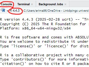 You cana also just check in the R console in Rstudio...