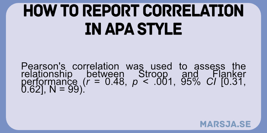how to report Pearson's product-moment correlation according to APA 7.