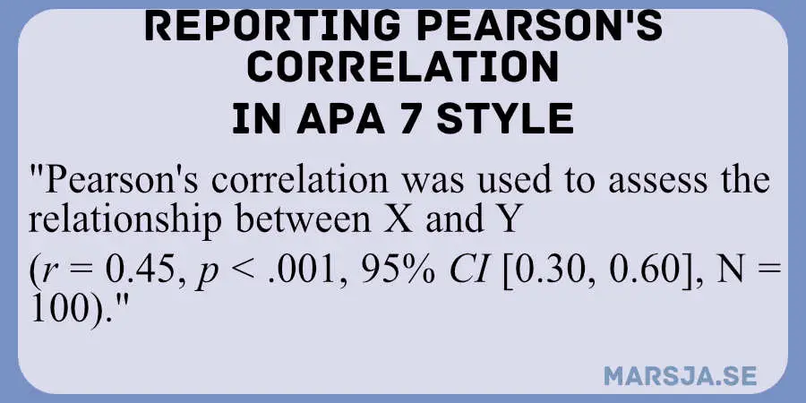 report correlation apa