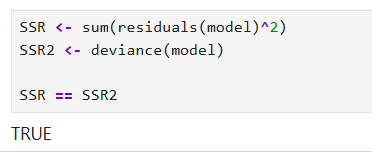 two ways to calculate the sum of squared errors in R.