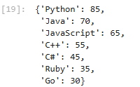 a python dictionary to practice getting max val from.