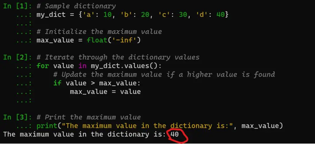 find highest value in dictionary Python