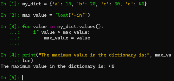 getting max value from python dictionary