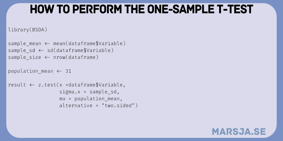 how to carry out the z-test with the R-package BSDA.