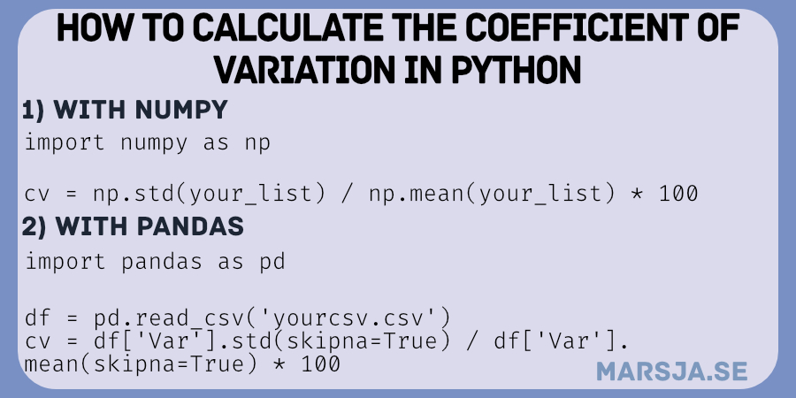 coefficient of variation Python