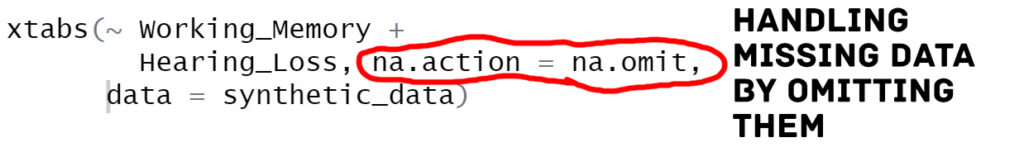 r crosstab handling missing values with xtabs()