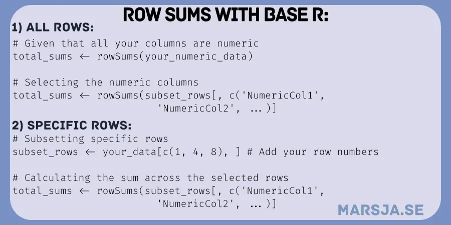 sum rows in R