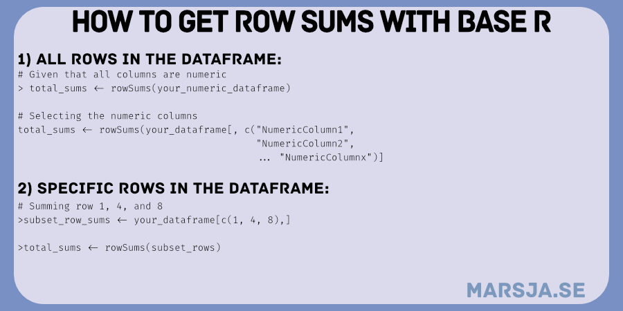 here's how to sum rows in R