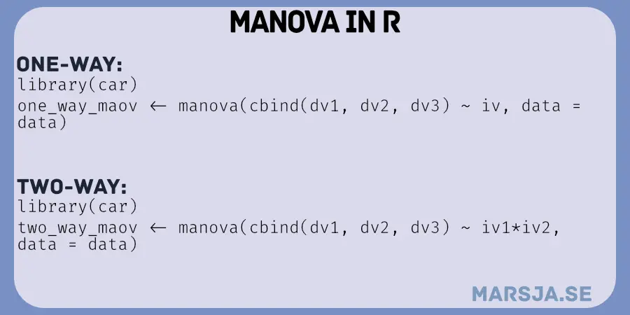 how to carry out manova in R