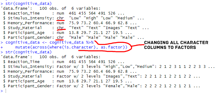 convert all character columns to factor in r with dplyr