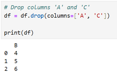 pandas drop multiple columns from dataframe