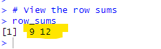 two rows summed